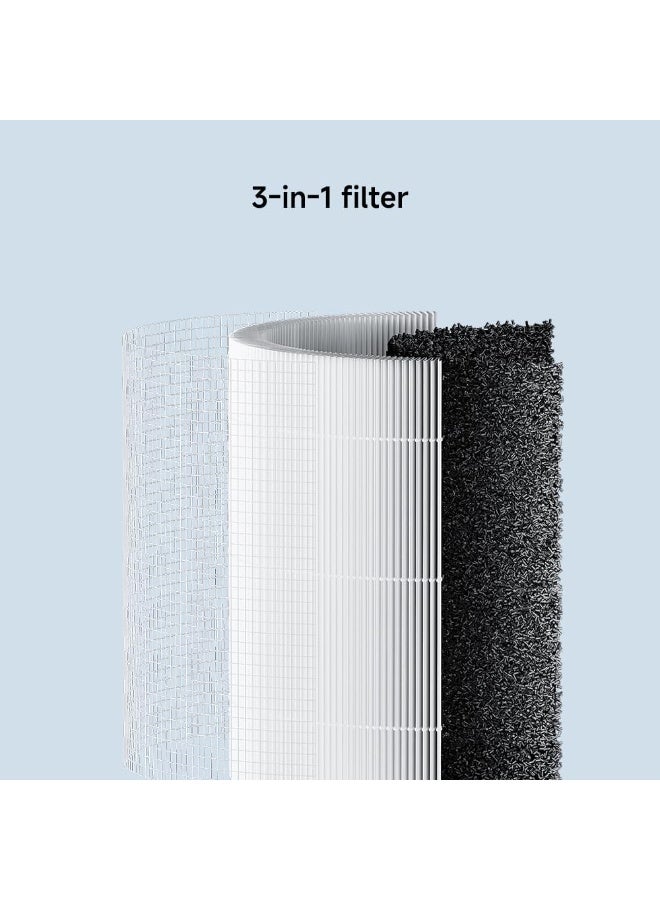 Mii Smart Air Purifier 4 Compact for Bedroom, Office, Desktop, with 48m² Coverage, Allergen Removal, 230m³/h PCADR, Smart App & Voice Control, White - Image 4